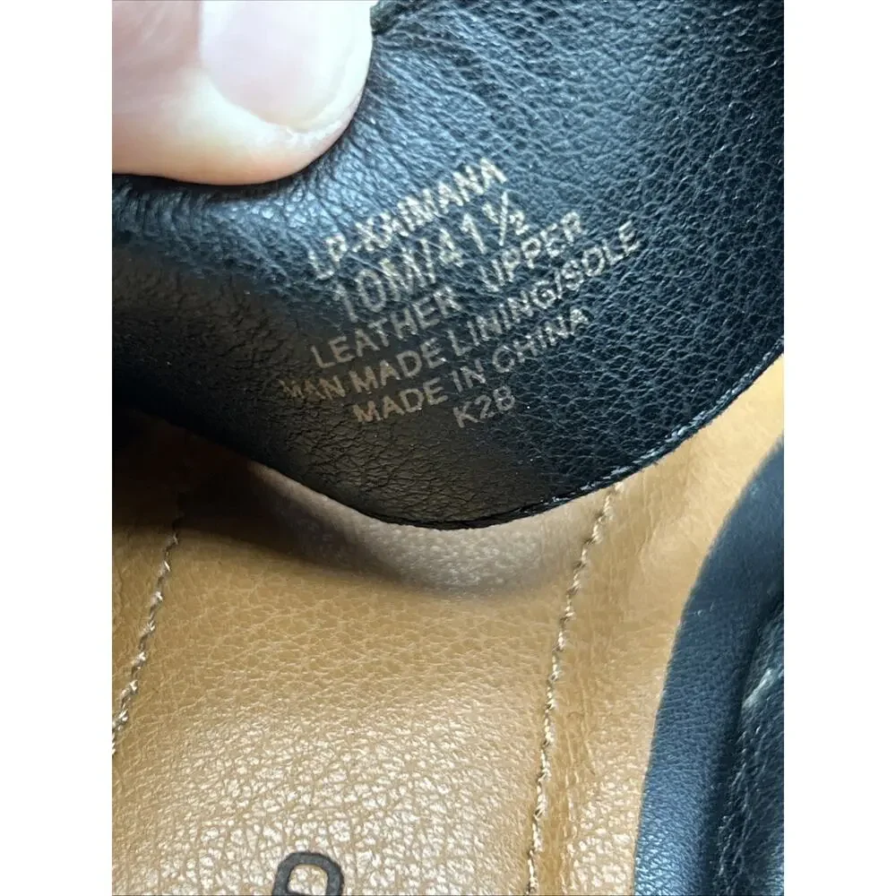 Lucky Brand Kaimana Black Leather Strappy Sandals Adjustable Strap Women's 10